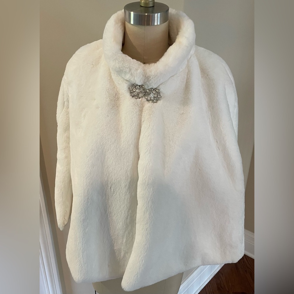 Custom faux fur bridal cover up